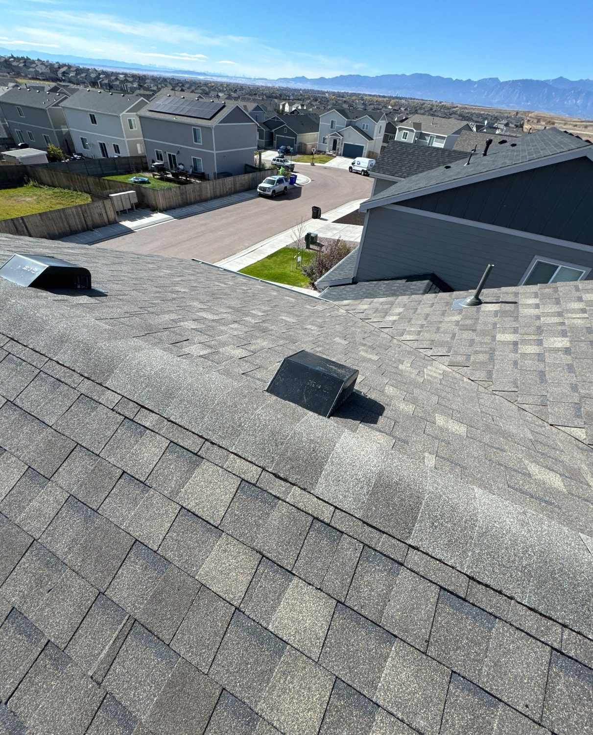 Atlas Pinnacle Impact shingle roof with roof vents in Colorado Springs, CO